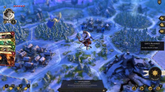 Best PC board games - a lone wolf is walking through forests in Armello.