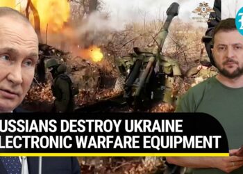 Artillery fire destroys Ukraine surveillance & electronic warfare equipment