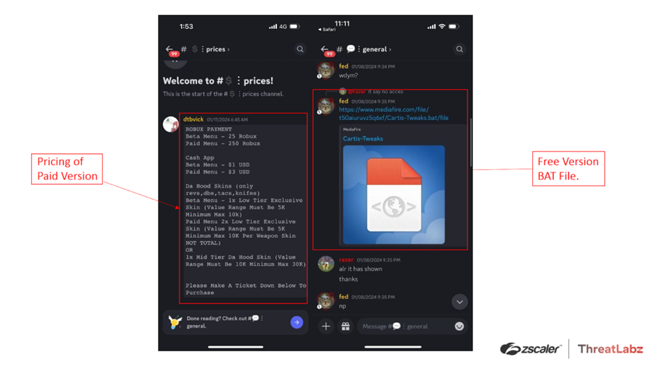 Discord group advertising FPS optimization files to distribute Tweaks malware.
